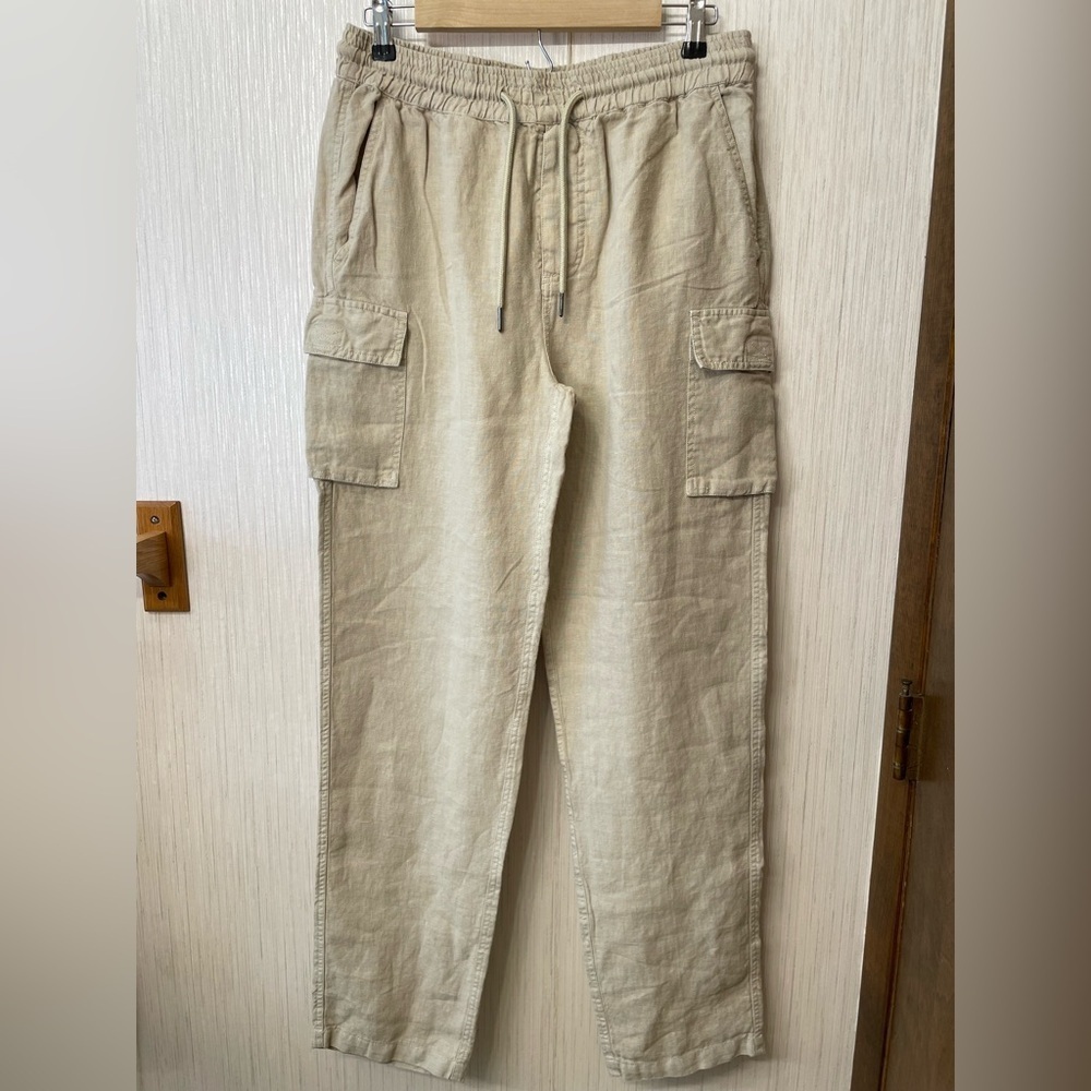 AQUA 100% Linen Cargo Trousers – Size‎ M
